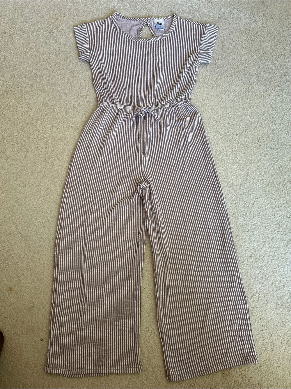 Lily Bleu and White Striped Wide-Leg Jumpsuit
